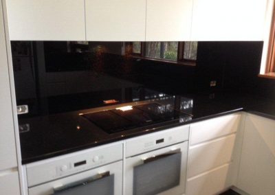 glass installed in black
